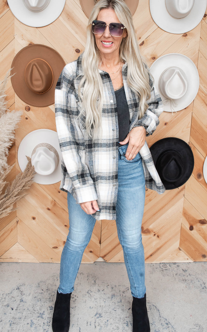 Indigo Plaid Shacket