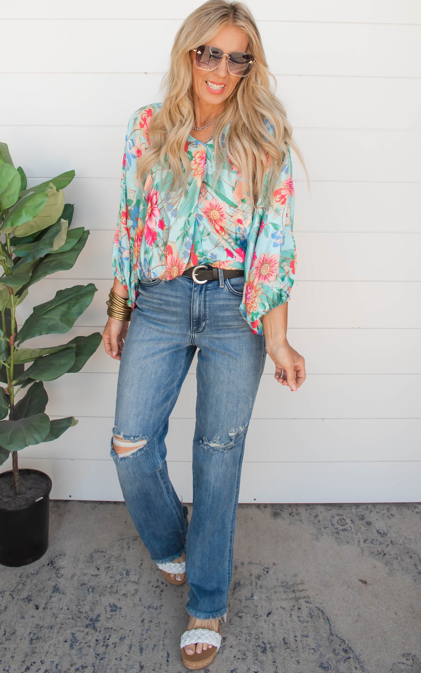 Mint Floral Blouse | Umgee