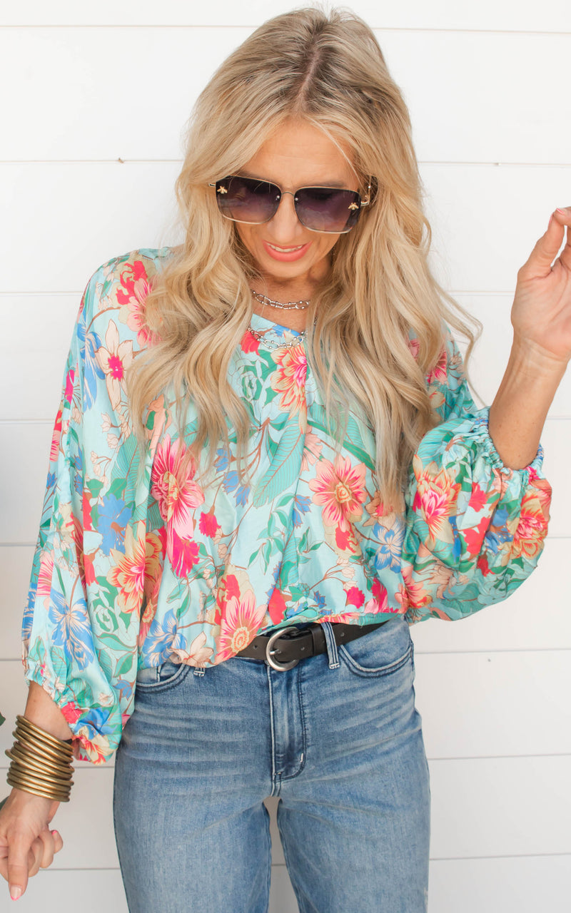 Mint Floral Blouse | Umgee