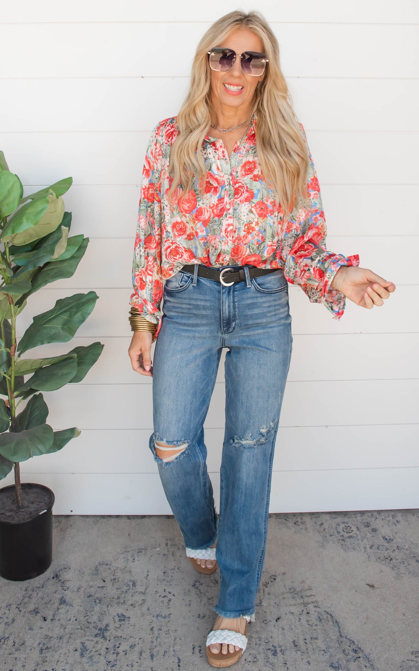 ROSE FLORAL BLOUSE 