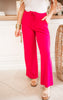 Ribbed High-rise Drawstring Wide Leg Pants - Final Sale