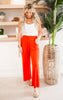 Ribbed High-rise Drawstring Wide Leg Pants - Final Sale