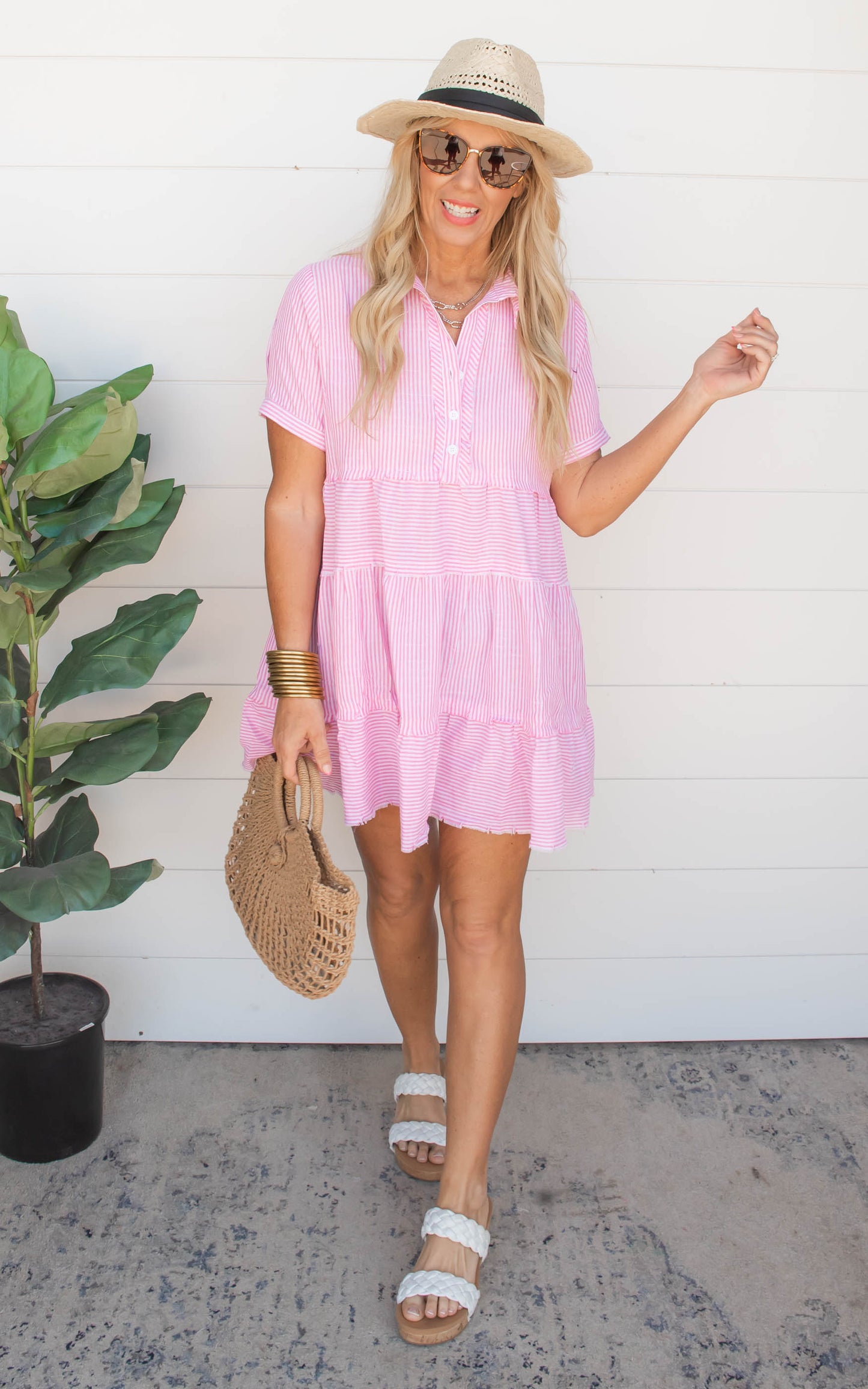 Pink Stripe Dress | Umgee