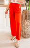 Ribbed High-rise Drawstring Wide Leg Pants - Final Sale