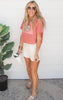 Cotton Drawstring Waist Shorts