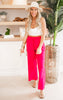 High-Waist Tie Waist Linen Blend Wide Leg Pants - Final Sale