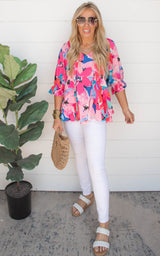 Coming up Roses Floral Top
