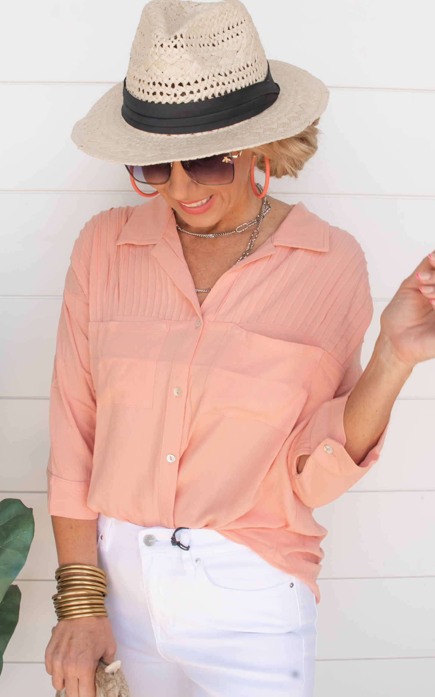 Peach Coral Top | Umgee