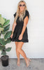 short sleeve black dress