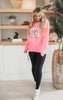 Neon Pink BAD MOMS CLUB Graphic Crewneck Sweatshirt