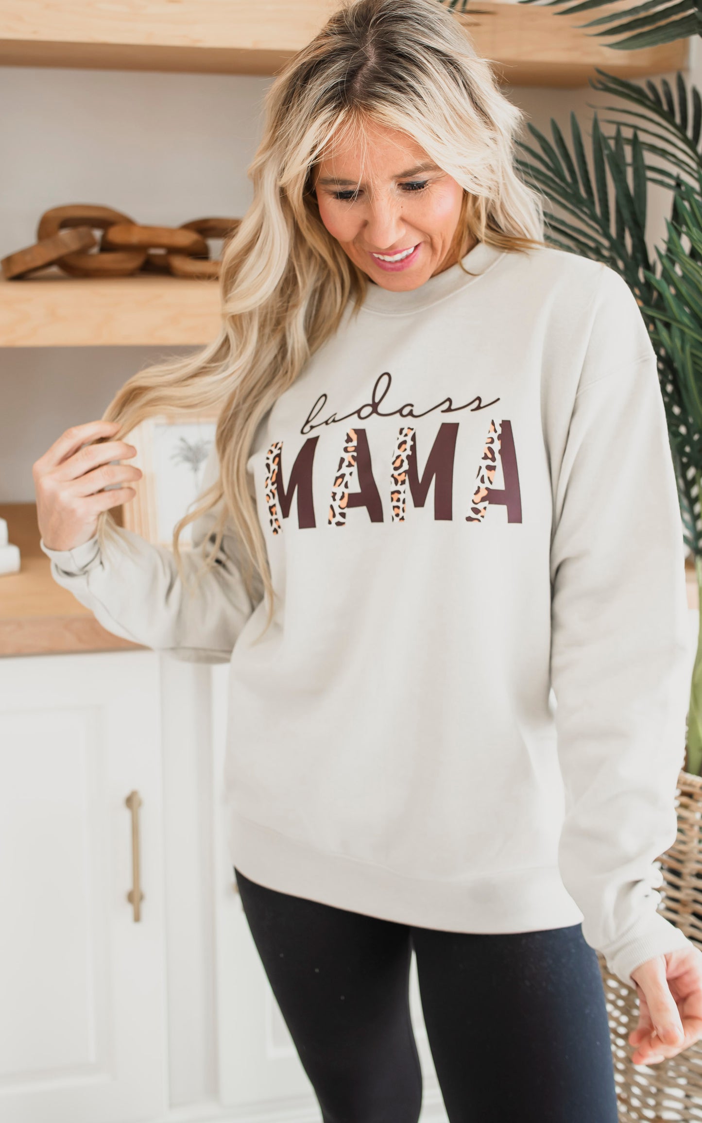 Badass MAMA Graphic Crewneck Sweatshirt