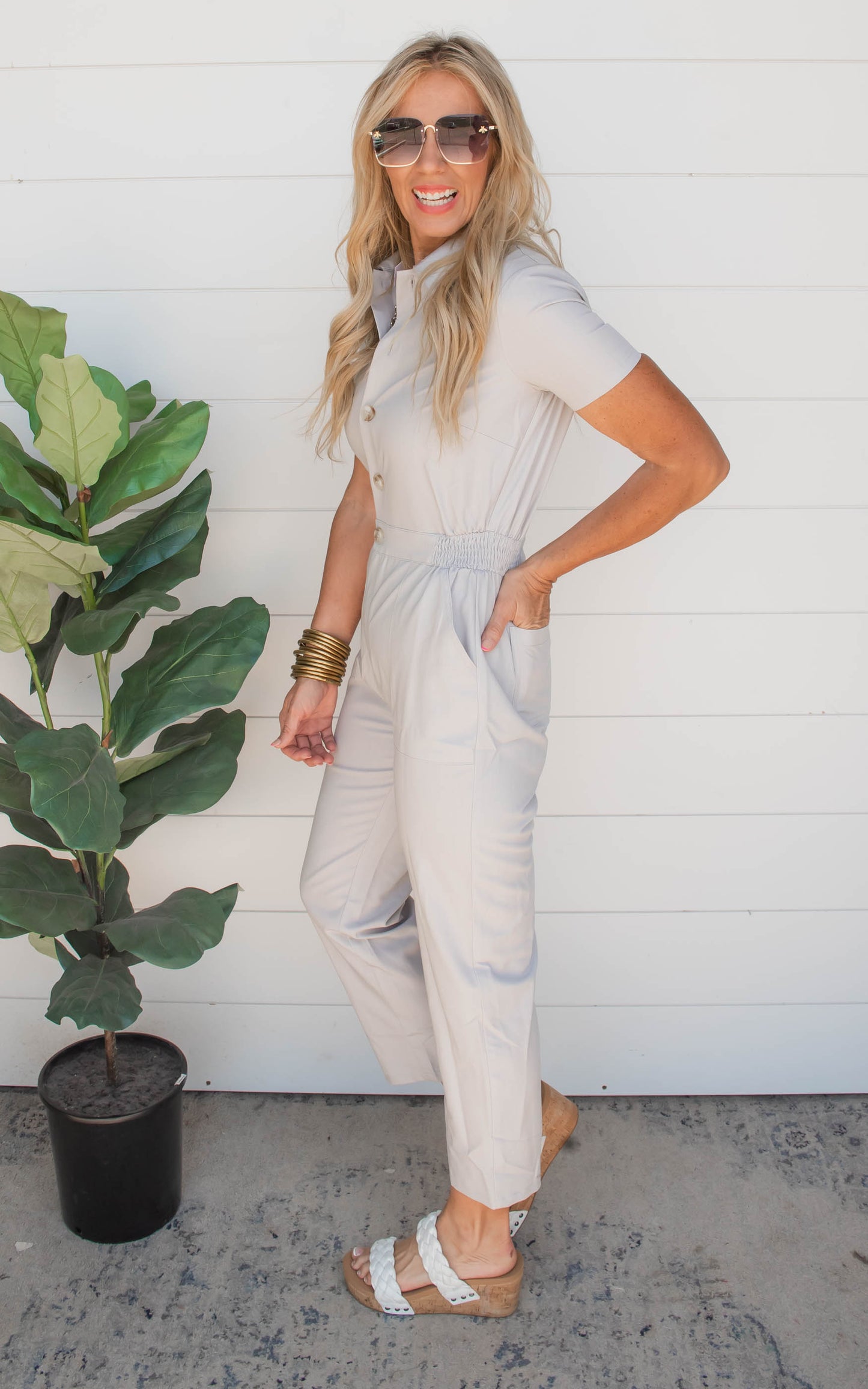 Light Grey Utility Jumpsuit