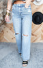 Stretch Super High Rise Wide Leg Denim Jeans | Mica