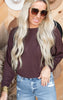 Ribbed Dolman Long Sleeve Boat Neck Sweater