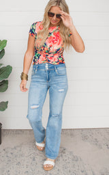 As Time Goes By Floral Cropped Top