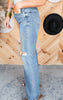 High Rise Ripped Wide Leg Denim Jeans | Risen