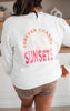 Ivory FOREVER CHASING SUNSETS Graphic Crewneck Sweatshirt**