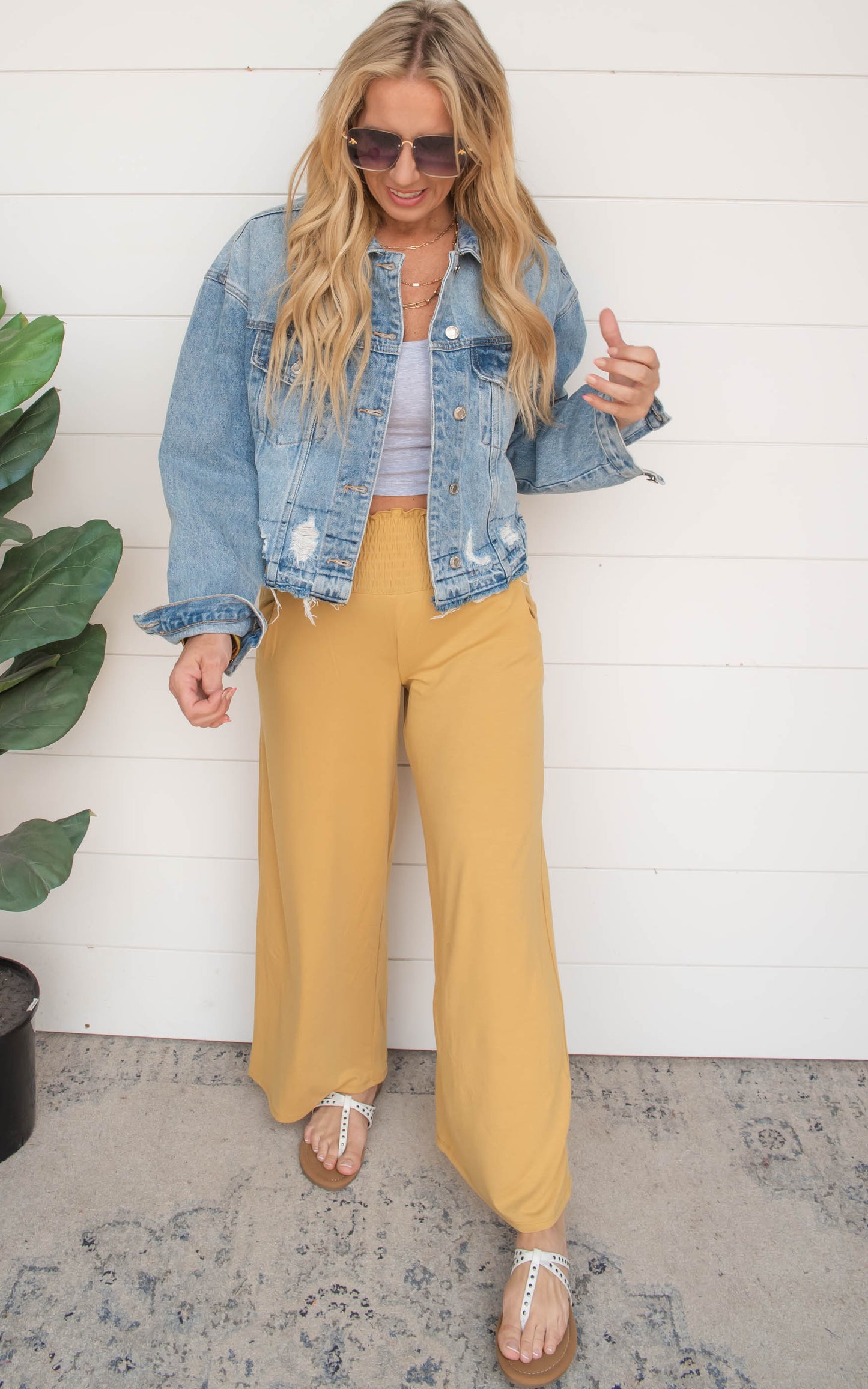 Mustard Wide Leg Pants