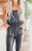 Faux Leather Strapless Jumpsuit