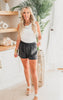 Faux Leather Pocket Shorts