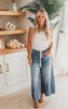 Drawstring Ombre Dyed Wide Leg Denim Pants - Final Sale