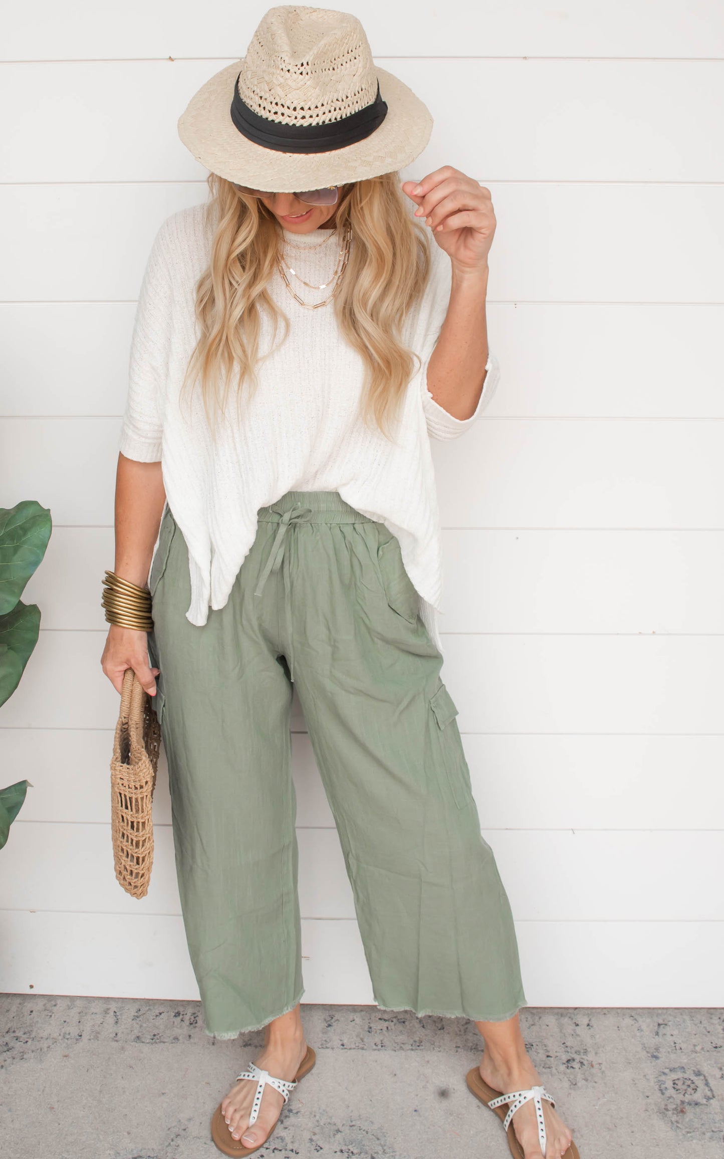 Light Olive Pants | Umgee