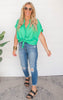 Emerald Prove Them Wrong Short Sleeve Button Up Top