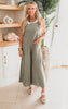 Olive Solid Cotton Gauze Jumpsuit - Final Sale