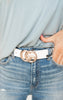 White Trendy Letter Buckle Belt 