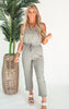 Ash Green Textured Woven Jumpsuit - Final Sale