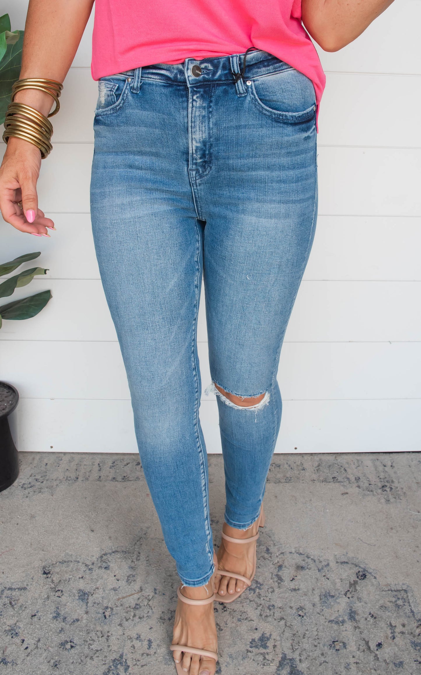 High Rise Ankle Skinny Denim Jean - Mica - Final Sale