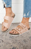 Buckled Strap Flat Slide Sandals 