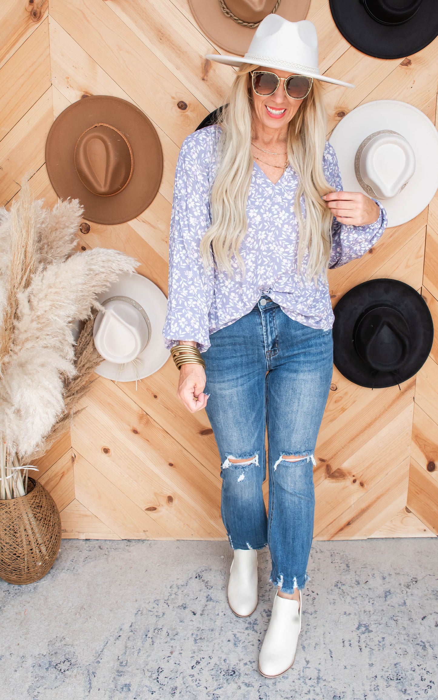 Dusty Lavender Floral Top