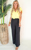 Black Pocket Wide Leg Pants