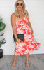 Blushing Floral Midi Summer Dress