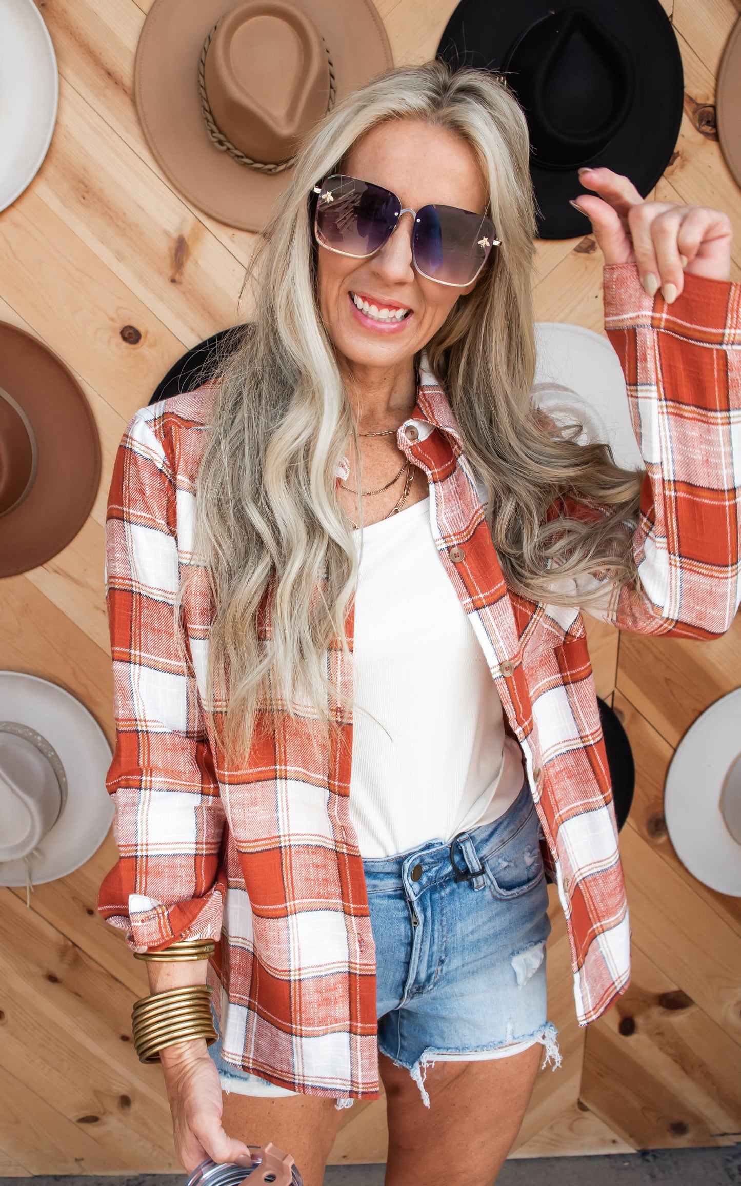 Summer Harvest Lightweight Plaid Flannel - Rust