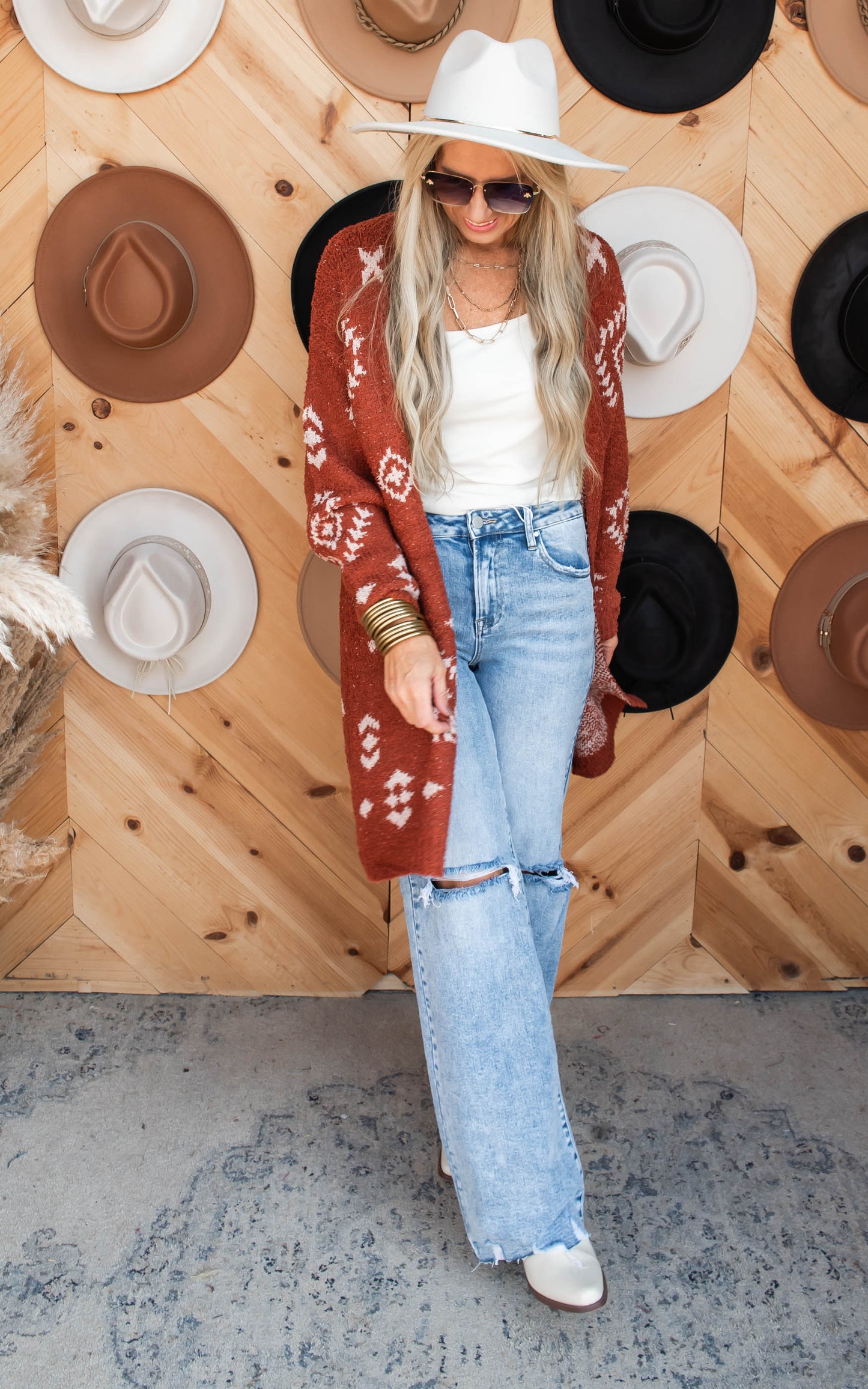 Aztec So Soft Long Cardigan - Rust