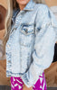 Flashback Rocker Denim Jacket w/ Rhinestone Pocket