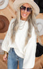 Provence Cream Hacci Pullover Balloon Sleeve Sweater | POL