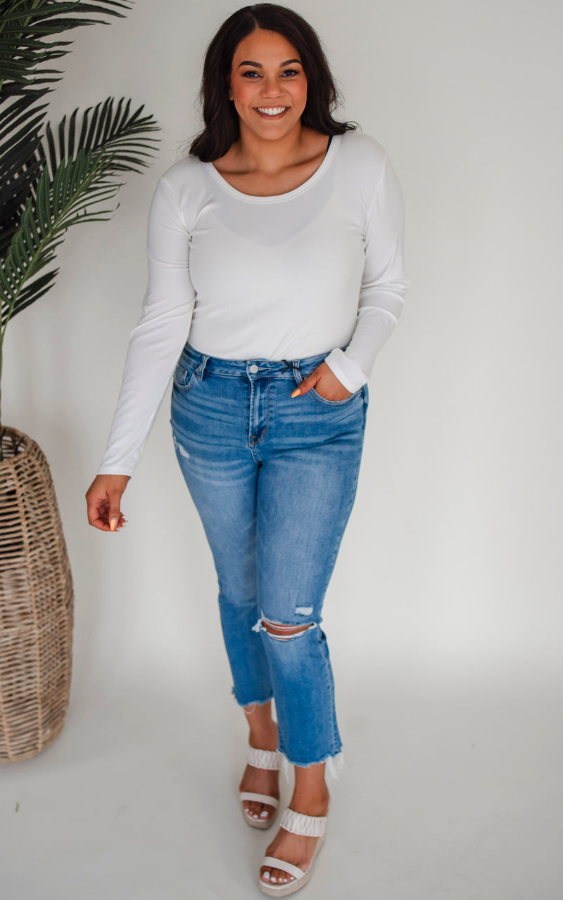 The Haven High Rise Slim Crop Denim Jean | Mica