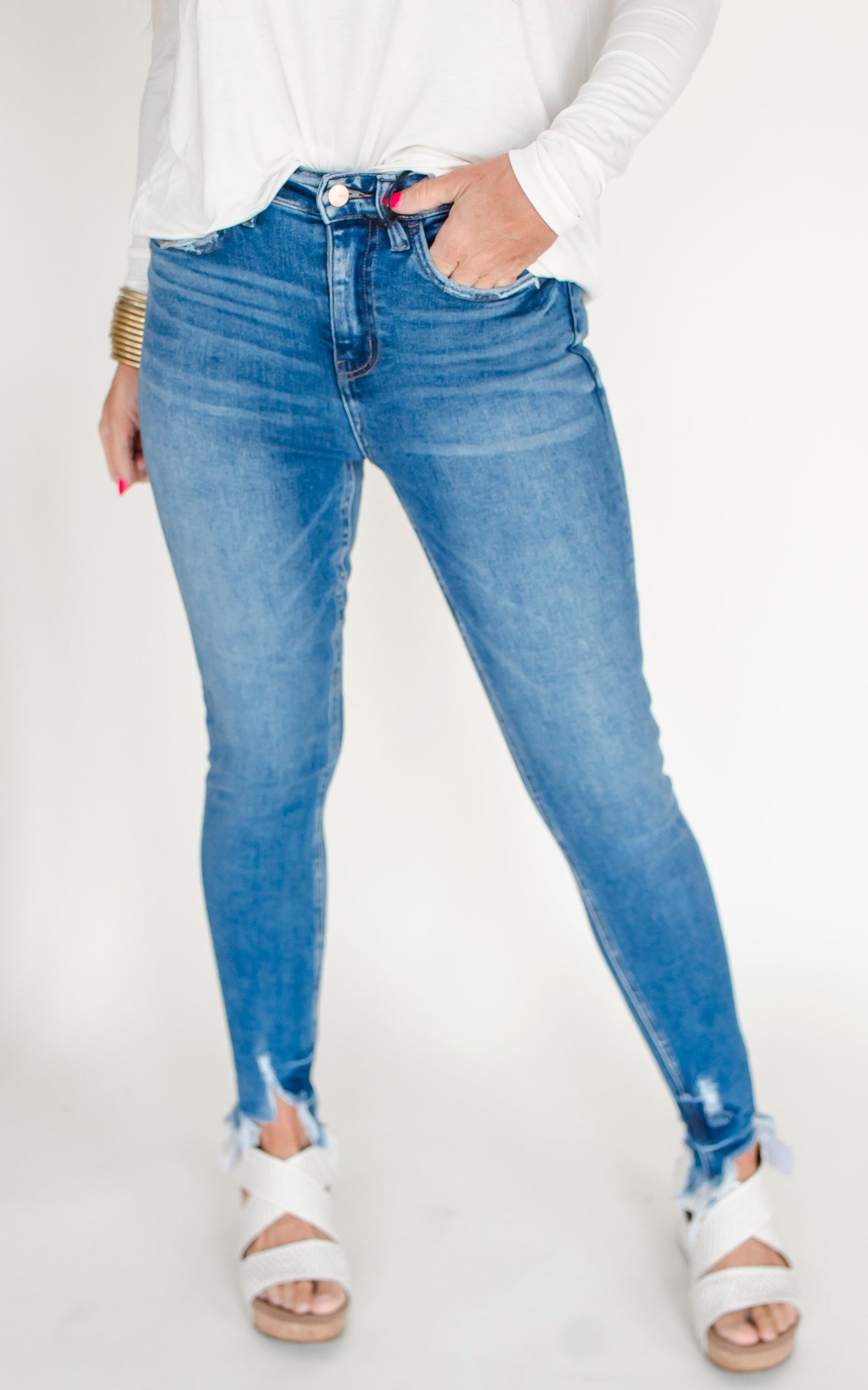 The Kerry High Rise Ankle Skinny Denim Jean | Mica