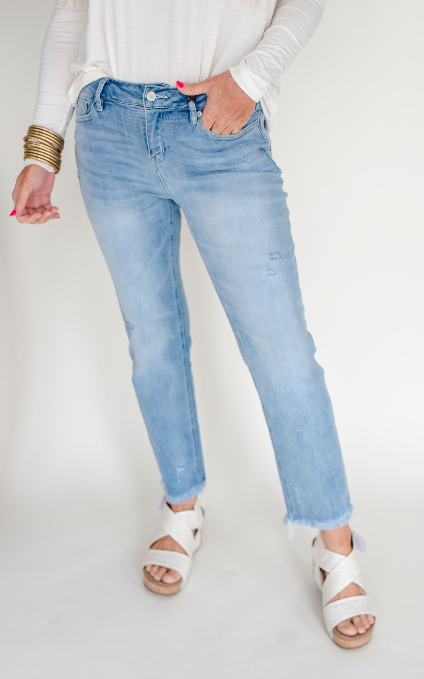 The Millie Mid Rise Cigerette Crop Denim | Mica