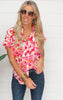 Be Yourself Floral Button Up Top - Pink