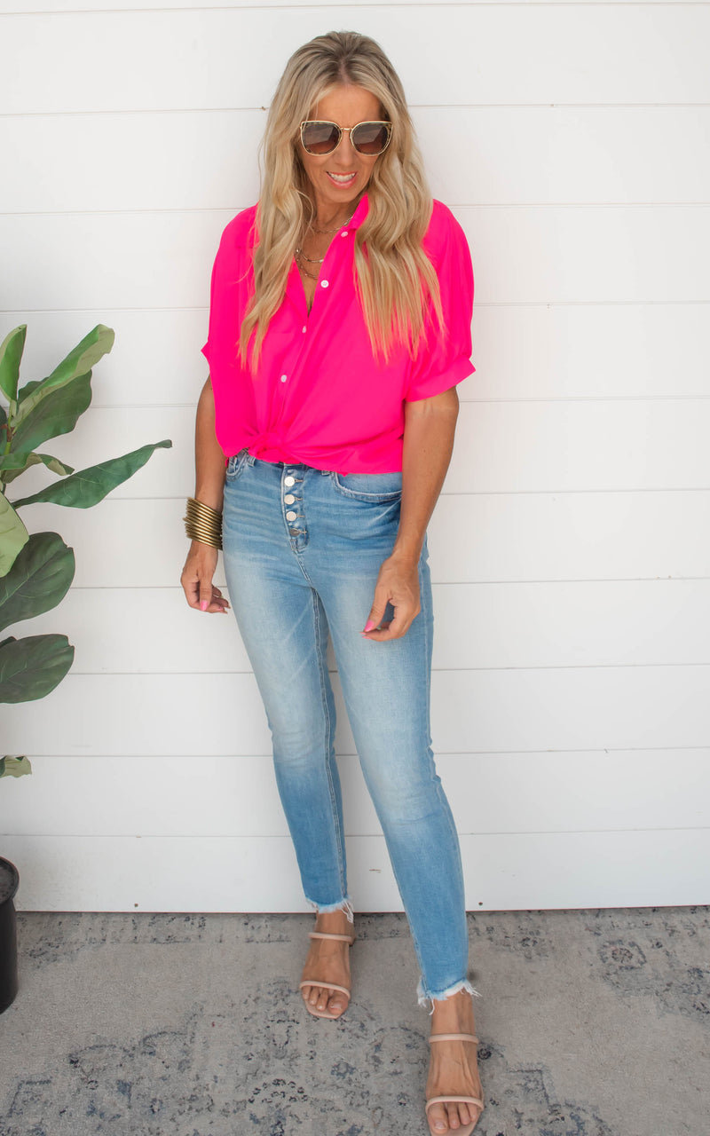Oversized Button Down Sheer Top | FINAL SALE