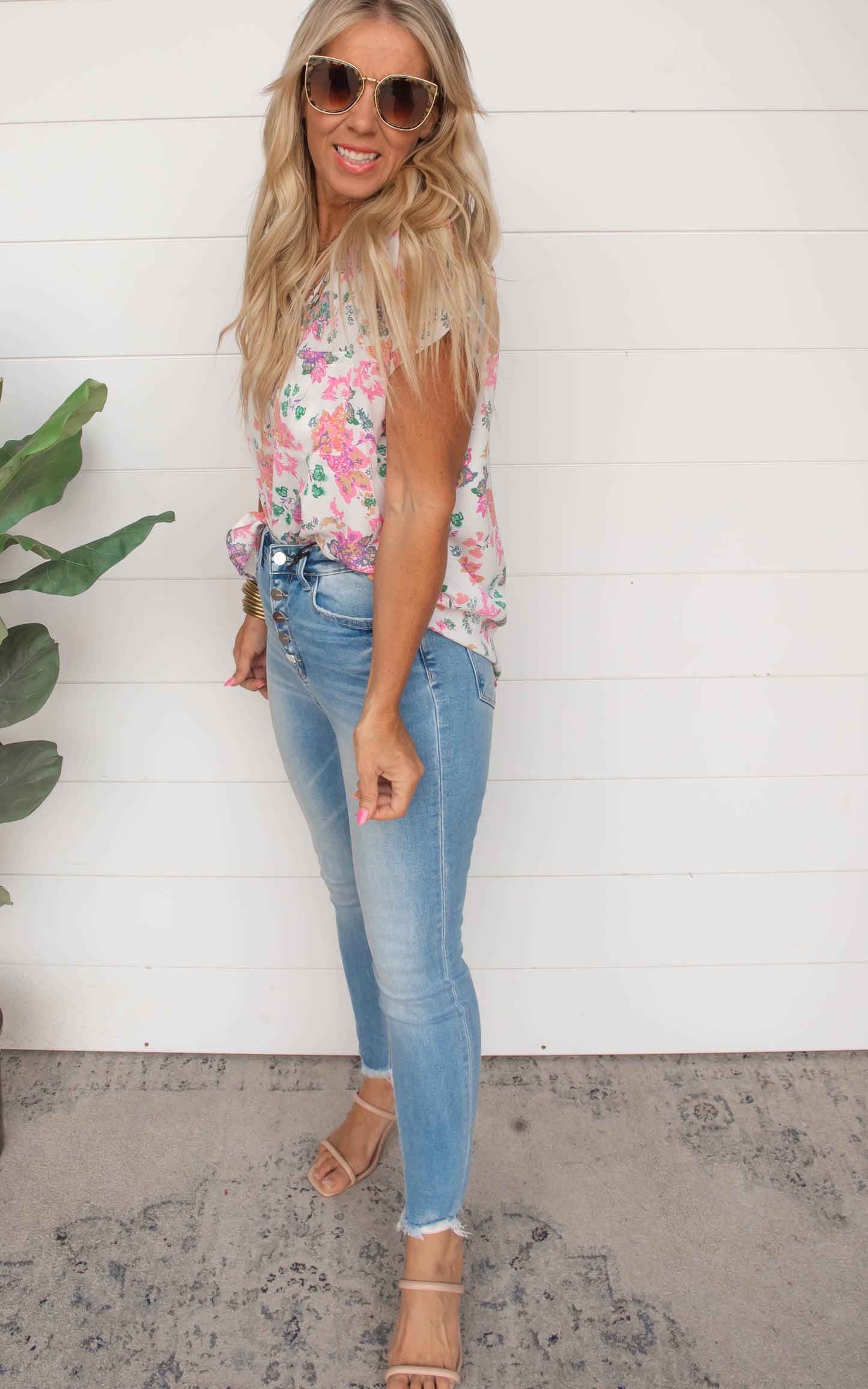 Pink floral top 