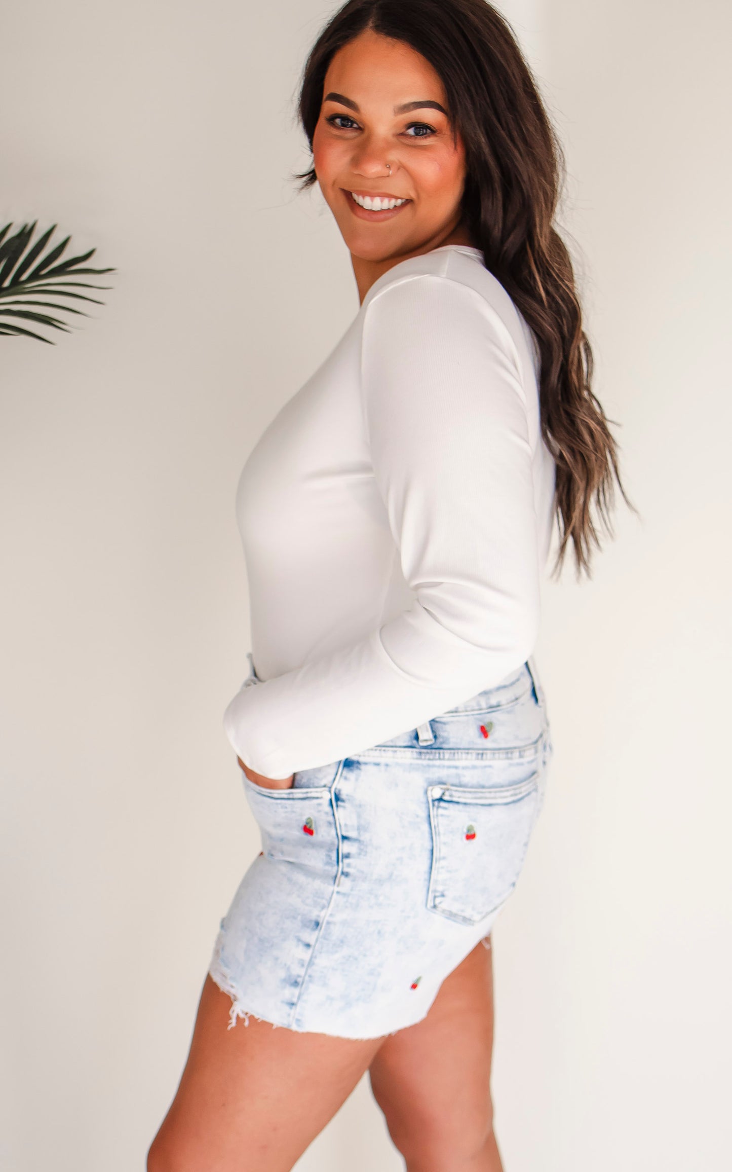 Cherry High Rise Distressed Denim Shorts (REG/CURVY) | Judy Blue - Final Sale