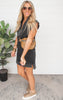 Black Mineral Washed Sleeveless Knit Mini Dress