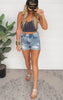 Washed Ribbed Cropped Padded Bra Tank Top