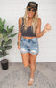 Washed Ribbed Cropped Padded Bra Tank Top