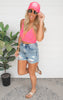 Washed Ribbed Cropped Padded Bra Tank Top | FINAL SALE